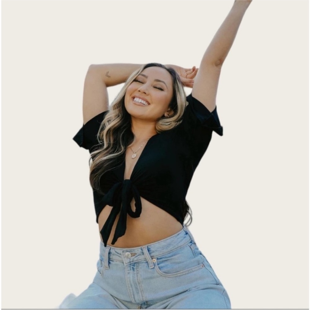 Cropped Front-Tie Top